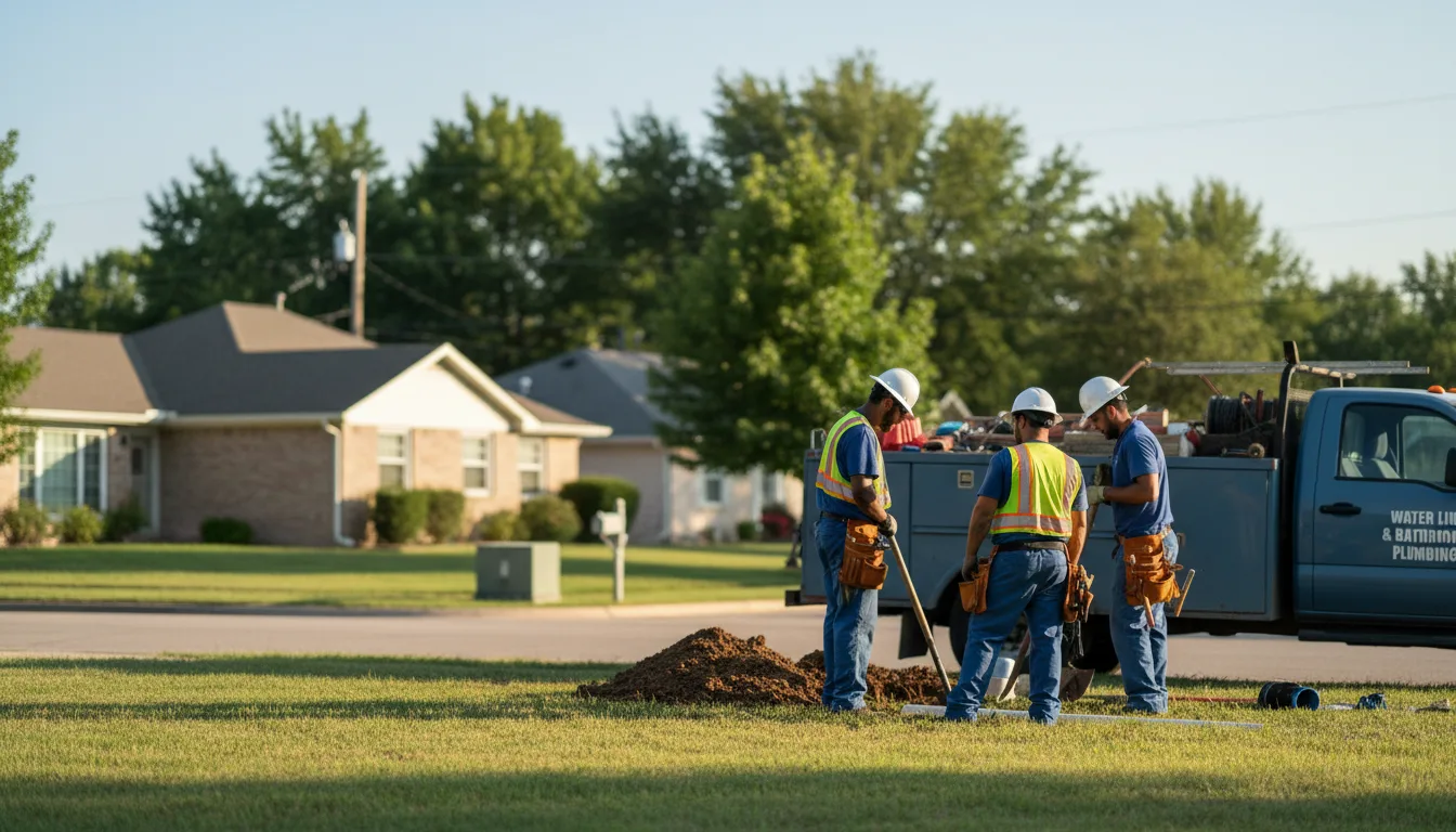 Residential water line and bathroom plumbing service in Crystal Lake, IA